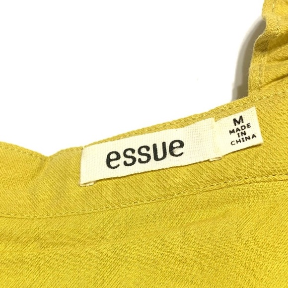 Essue Mustard Yellow Tier Ruffle Crop Top Medium - Picture 5 of 9